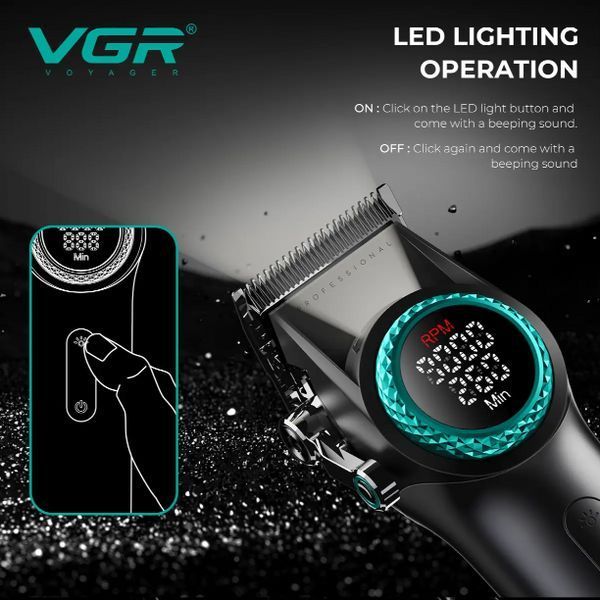 Комплект для стриження VGR STEPLERSS PRO 3 IN 1 BLACK, машинка для стриження (Clipper), тример, шейвер 10435 фото