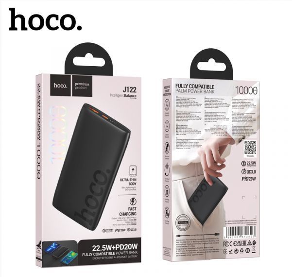 Портативний акумулятор Power Bank Hoco J122 Respect 22.5W+PD20W 10 000mAh Black 11905 фото
