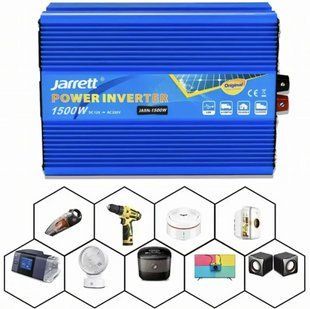 Автомобильный преобразователь Jarrett 1500W 12V-220V 01500 фото