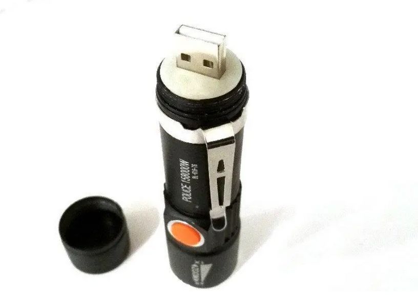 Тактичний ліхтар POLICE BL-616-T6 Zoom USB зарядка 04262 фото