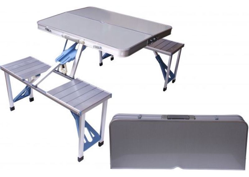 Розкладний туристичний стіл і стільці Folding Picnic Table 86x68 см, якісний набір стіл і стільці 00589 фото