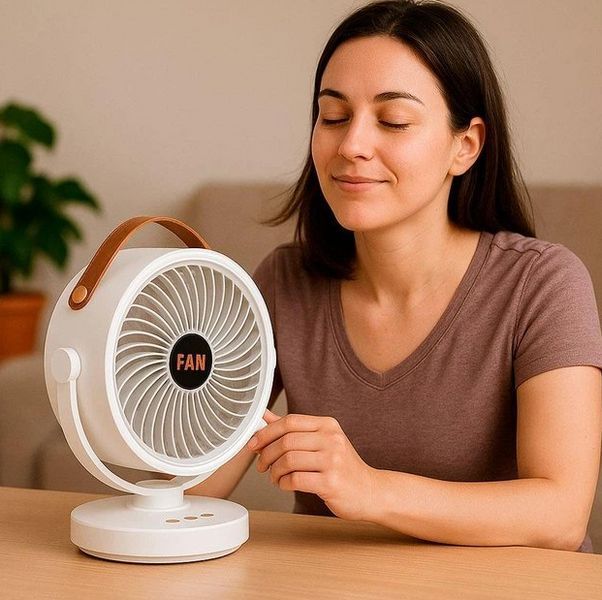 Аккумуляторный мини вентилятор VU-05/FS-25 с поворотом / Вентилятор Mini fan с LED-подсветкой и USB 17135 фото