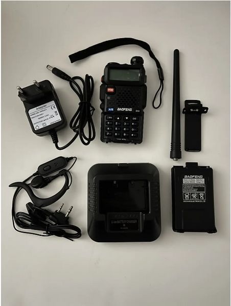 Рация Baofeng UV-5R + гарнитура - Черный 08151 фото