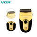 Бездротова електробритва для гоління обличчя з USB та LED-індикатором VGR V-383 Pro Золотистий з чорним + Підставка 10673 фото 7