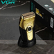 Бездротова електробритва для гоління обличчя з USB та LED-індикатором VGR V-383 Pro Золотистий з чорним + Підставка 10673 фото 5