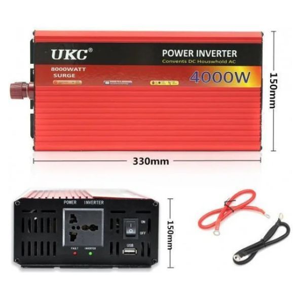 Перетворювач автоінвертор UKC 24V-220V AR 4000W з функції плавного пуску 05148 фото