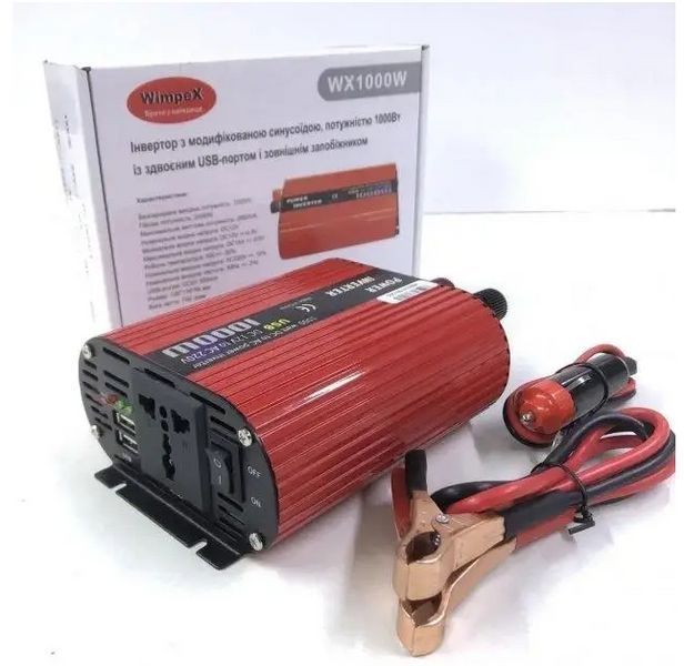 Преобразователь инвертор 12V-220V 1000W 01973 фото