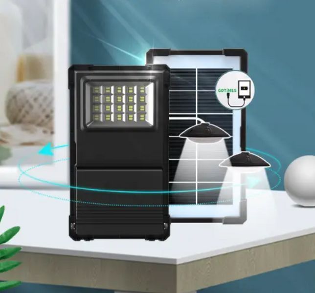 Зарядная станция - кемпинговый фонарь 30W GD-07A Power bank на солнечной батарее и 2 лампочки 00780 фото