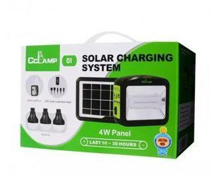 Мощный LED фонарь CL-01 Power Bank (6000mAh) с солнечной панелью+лампочки 3шт 6W 3.7V XPRO 00760 фото
