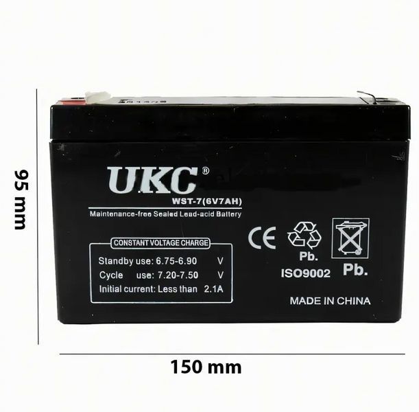 Аккумуляторая батарея BATTERY 6V 7A UKC 27080 фото