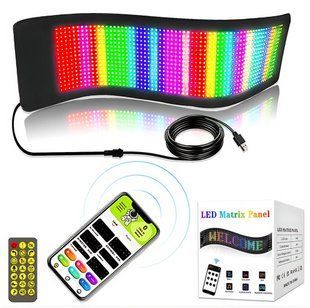Гнучкий світлодіодний дисплей 133&times;19.2 см, RGB, Bluetooth, керування через телефон і пульт, для реклами та 10416 фото