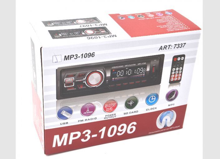 Автомагнитола MP3 Bluetooth съемная панель 1096 / Магнитола в машину / Магнитола в автомобиль 07337 фото