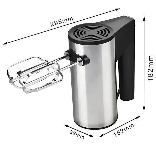 Міксер ручний DOMOTEC R6629A, 800W, 5 швидкостей, з двома насадками 09333 фото