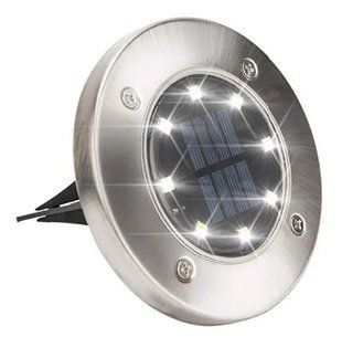 Уличный светильник с солнечной батареей в землю Disk Light, 1шт/ Садовый фонарь / Светильник для газона 01684 фото