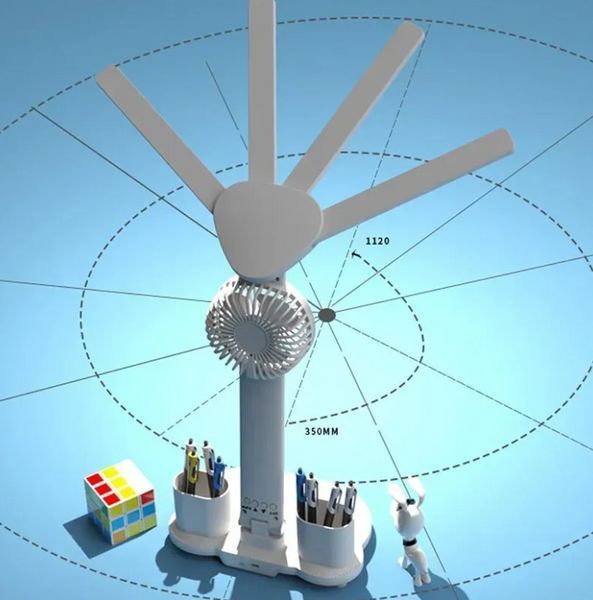 Настольная лампа аккумуляторная KRX-1011 с вентилятором и дисплеем светодиодная лампа с часами 17669 фото