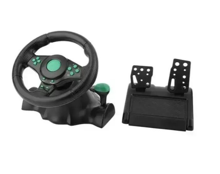 Игровой вибрационный руль с педалями и КПП 3 в 1 PS3/PS2/PC Профессиональный игровой руль 14304 фото