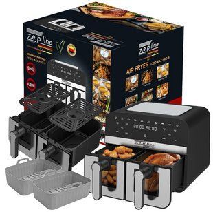 Аэрофритюрница с 2-мя отдельными отсеками 4200Вт 6L+6L Zepline ZP-0218 с силиконовыми формами 00218 фото