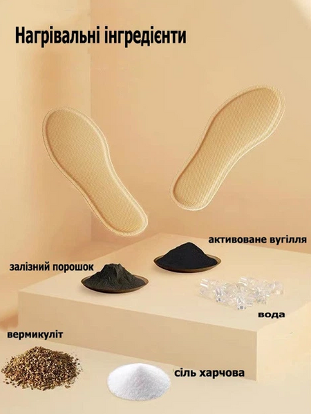 Устілки з підігрівом для ніг одноразові забезпечують тепло до 12 годин температура до 52&deg;C 09636 фото
