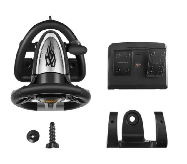 Ігрове кермо PXN V3 PRO (PC/PS3/PS4/X-ONE/SWITCH) USB для комп'ютера , приставки кермо з педалями 14390 фото