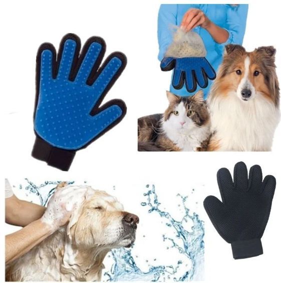 Перчатка для чистки животных True Touch Pet Brush Gloves, перчатка для снятия шерсти 11892 фото