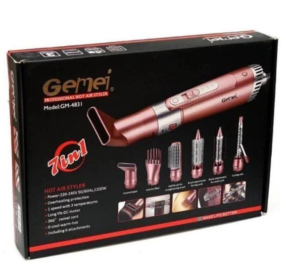 Фен стайлер для волосся 7 в 1 Gemei GM-4831 04831 фото