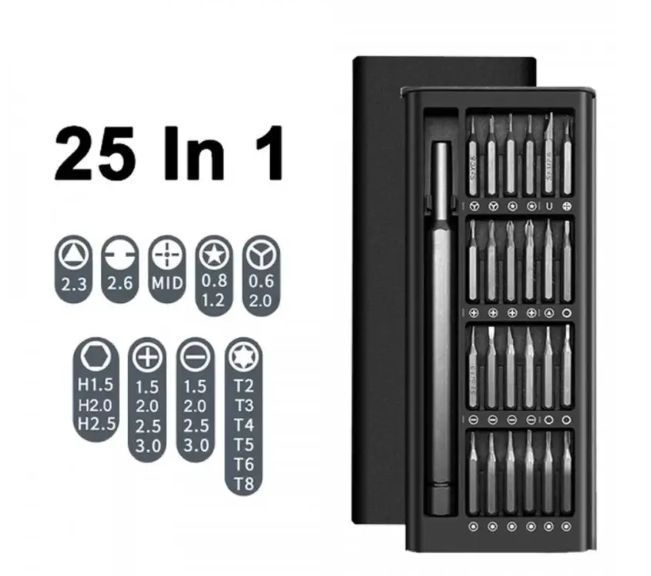 Набір магнітних викруток 25 в 1 Біти Torx Hex Precision Розбірний міні-чохол 12024 фото