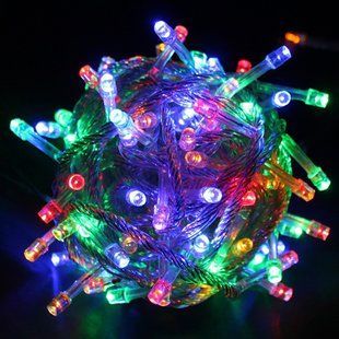 Гирлянда светодиодная 300LED 25 метров цветная с белым проводом 48040 фото