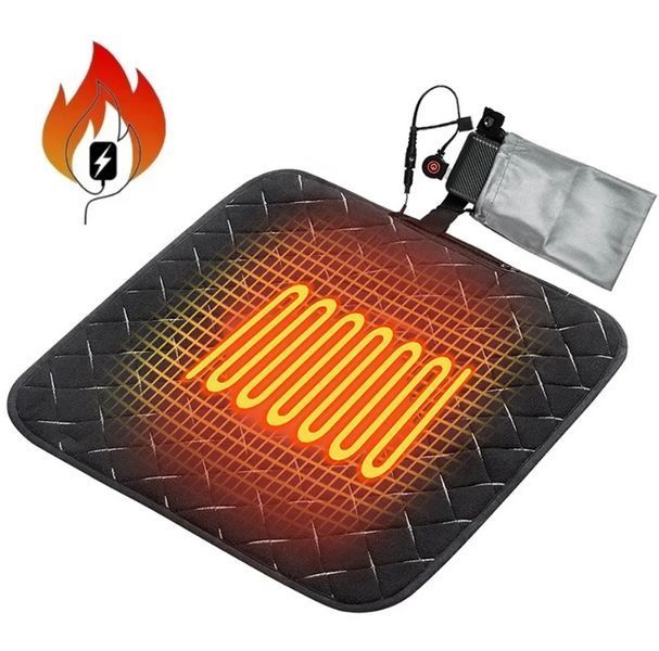 Підстилка - килимок з підігрівом від USB для крісла в автомобілі, будинку чи офісі 09584 фото