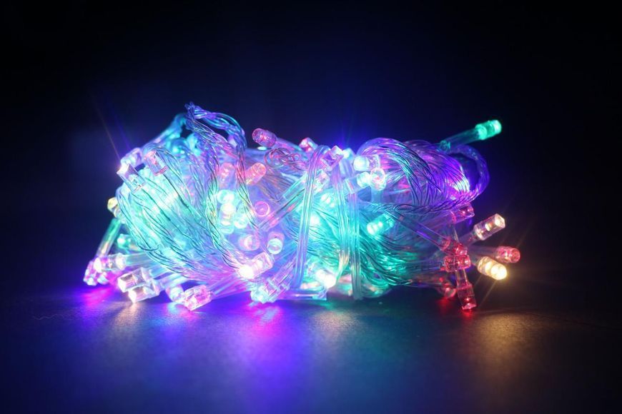Гірлянда світлодіодна 300LED 25 метрів кольорова з білим дротом 48040 фото