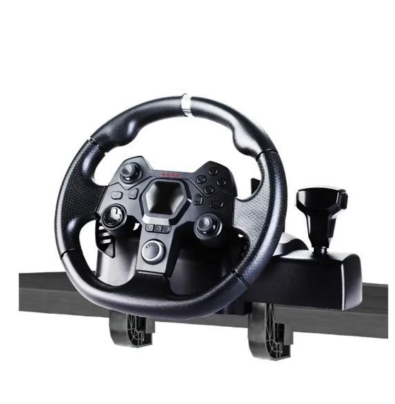 Руль игровой для компьютера и консоли PS3 PS4 Xbox, Геймерский руль с педалями и коробкой передач AP7 16402 фото