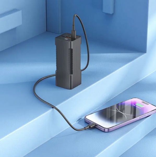 Зовнішній акумулятор HOCO Q15 Flashlight 22.5W fully compatible power bank(10000mAh) Black 20022 фото