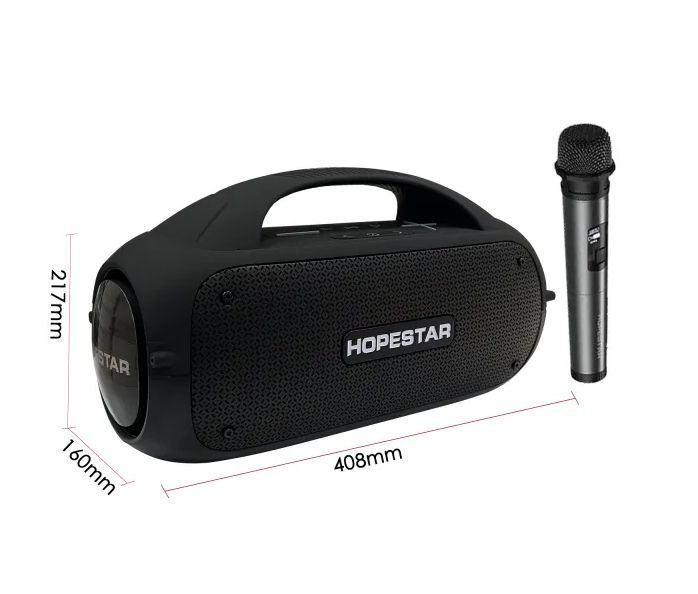 Портативна bluetooth колонка HOPESTAR A50 80W 12000mAh IPX6 + мікрофон чорний 91025 фото