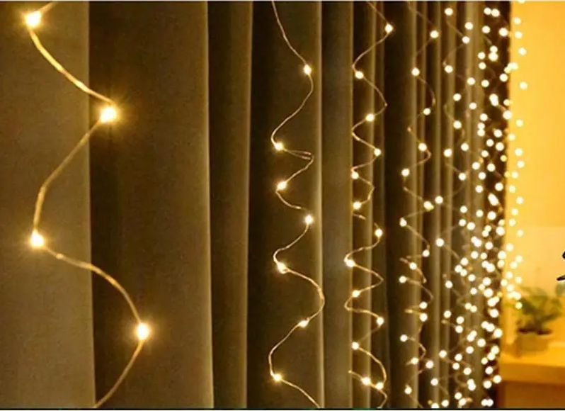 Гірлянда (Штора) от 220V 3M*2M 200 led WW-9 Теплий Біла на мідному дроті 07908 фото