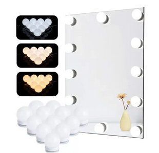 Світлодіодна USB LED-підсвітка для дзеркал Vanity Mirror Lights 10 ламп із 3 режимами світіння 62026 фото