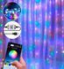 Розумна гірлянда штора USB управління з телефону-пульта APP Bluetooth RGB 300LED 3x3м від павербанка 16902 фото 3
