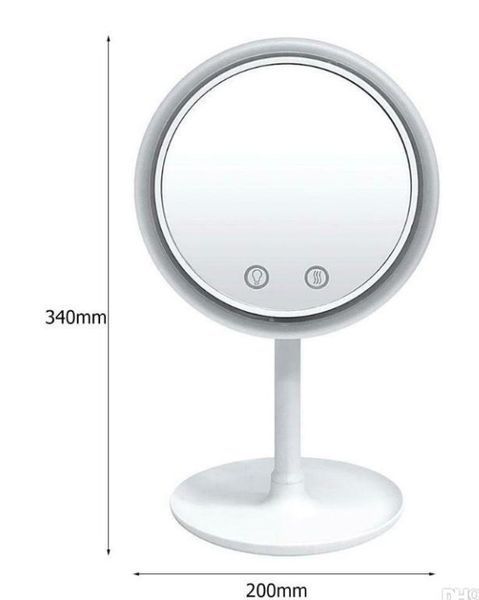 Косметическое настольное зеркало для макияжа с подсветкой и вентилятором LED FAN MIRROR 62013 фото
