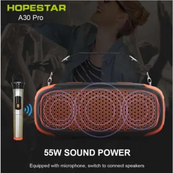 Бездротова колонка Bluetooth HOPESTAR A30 PRO 55W + мікрофон 15150 фото