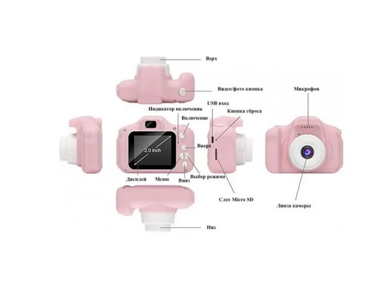 Цифровий фотоапарат дитячий відеокамера SmartUs GM13 Розовий 14162 фото