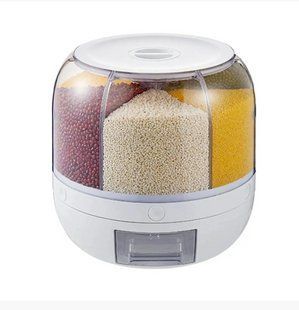 Круглий органайзер для круп та сипучих продуктів з дозатором на 6 л. 360&deg; 07252 фото
