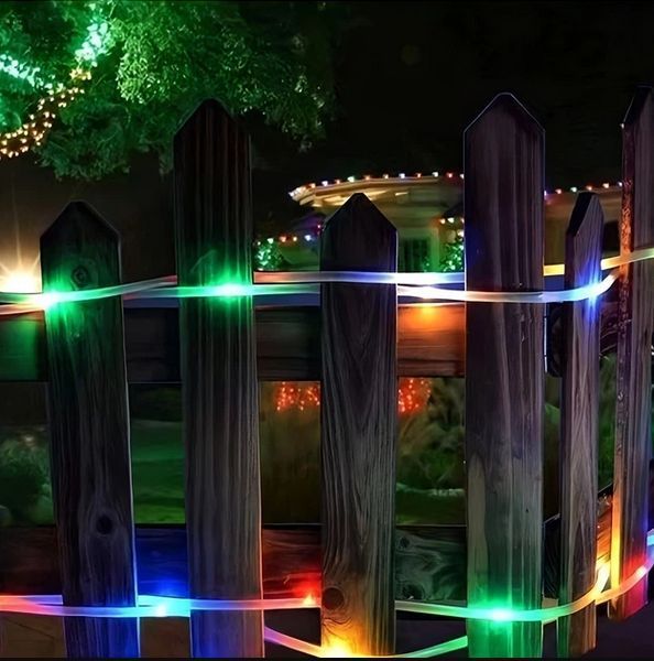 Світлодіодна гірлянда "Трубка" 10m 100LED на сонячній батареї, різнобарвна 38993 фото