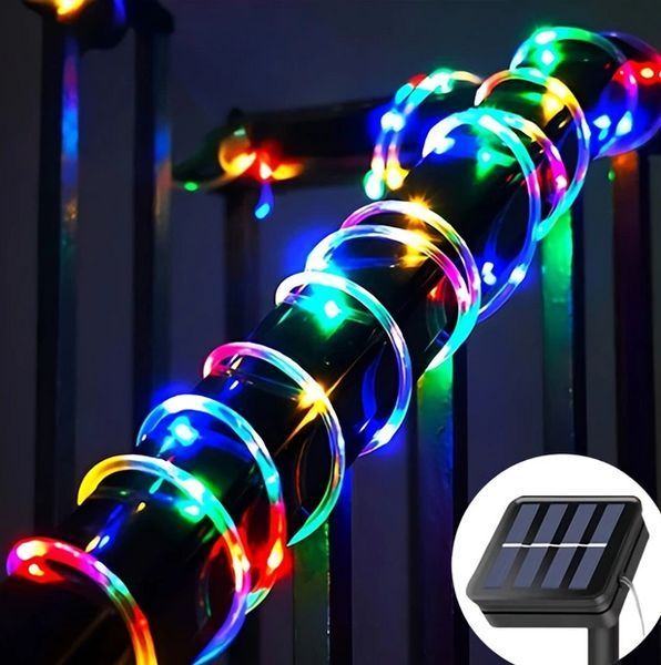 Світлодіодна гірлянда "Трубка" 10m 100LED на сонячній батареї, різнобарвна 38993 фото
