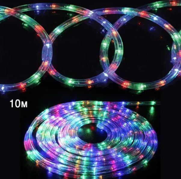 Світлодіодна гірлянда "Трубка" 10m 100LED на сонячній батареї, різнобарвна 38993 фото