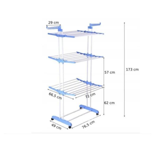 Складна сушарка для білизни Garment rack with wheels 00280 фото